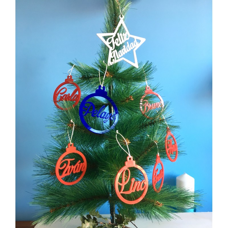 Bola Navidad metacrilato personalizada Azul