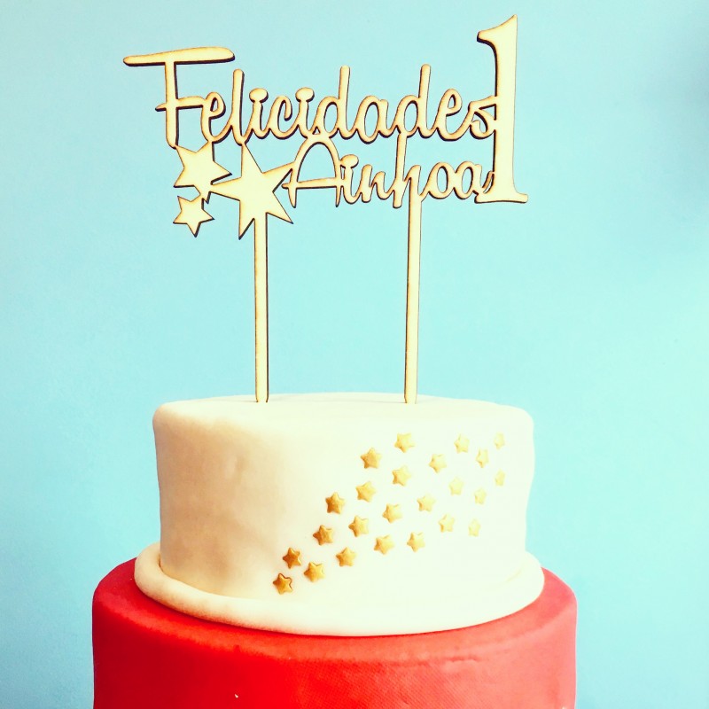 Cake topper Happy Birthday personalizado - Yelocai