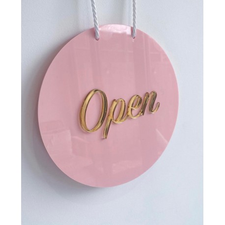 Cartel puerta negocio abierto cerrado (colores personalizados)